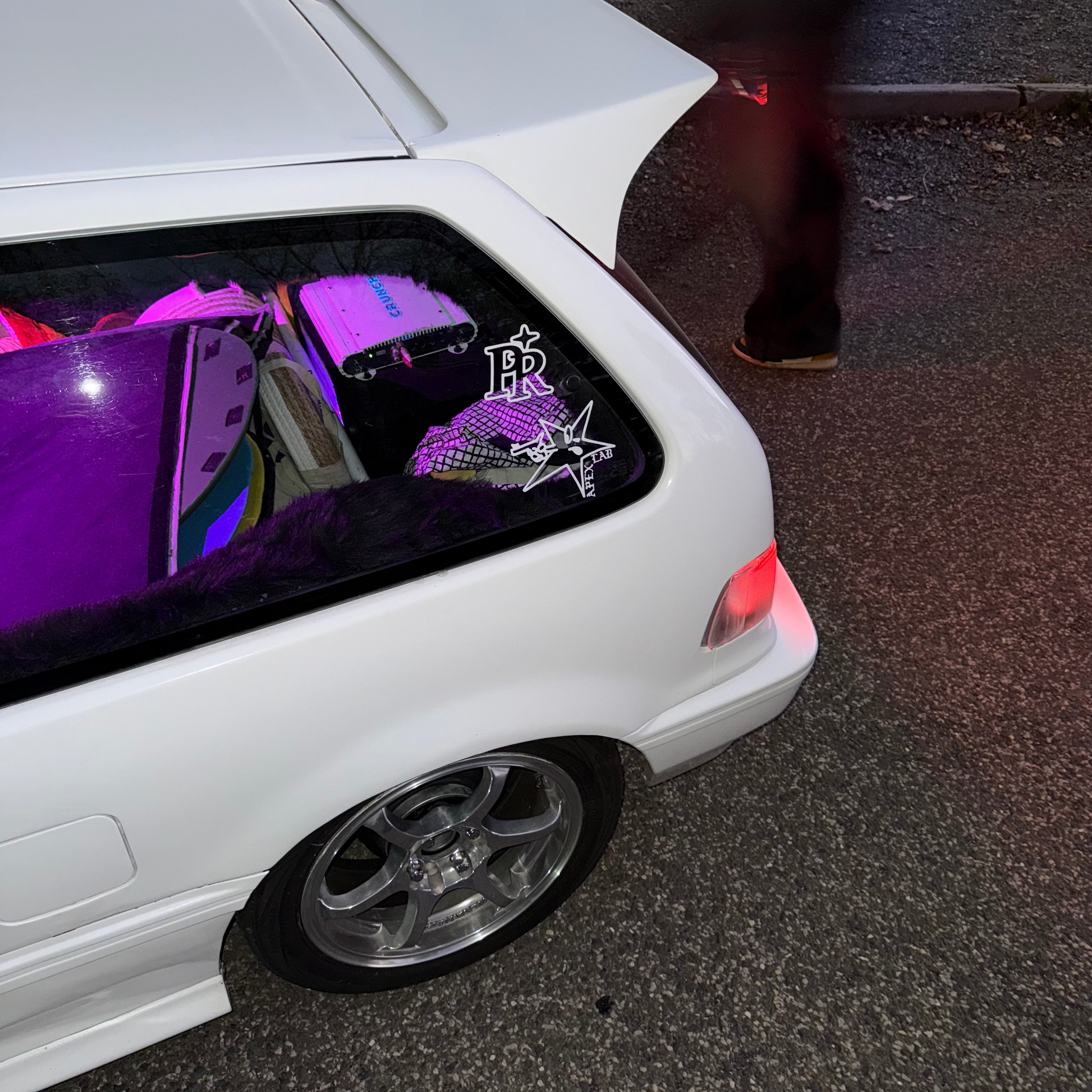 Apexlab Sticker on white Honda Civic IV